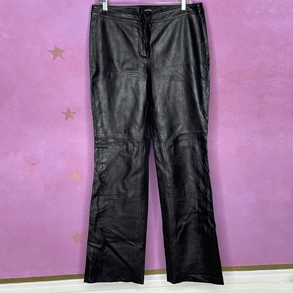 NEW FRONTIER Leather Pants Vintage Brown Woman’s Size 10 Lined Straight Edgy